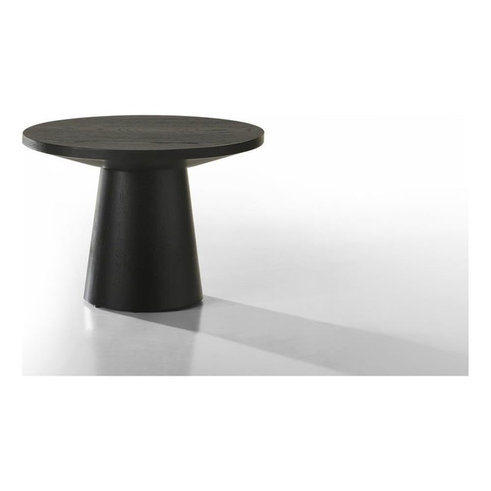 Ebony Black 22-inch Round Wood-Grain End Table T3742