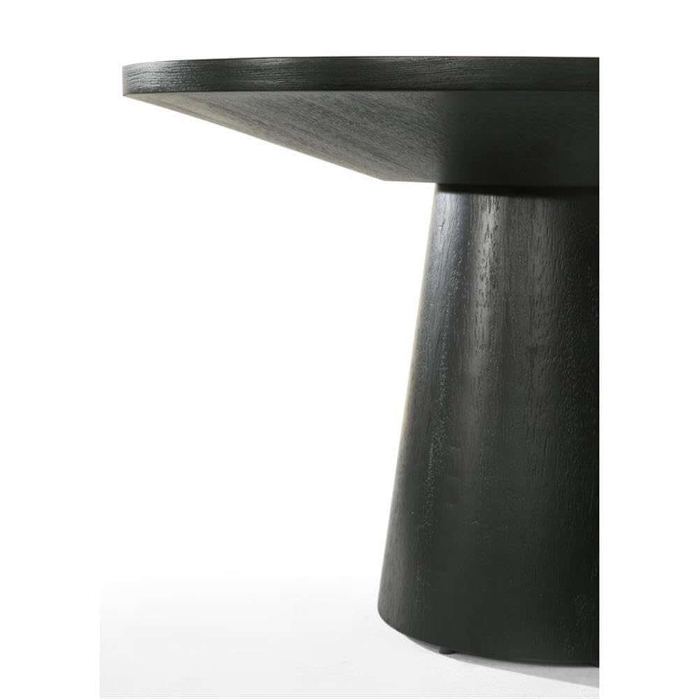 Ebony Black 22-inch Round Wood-Grain End Table T3742