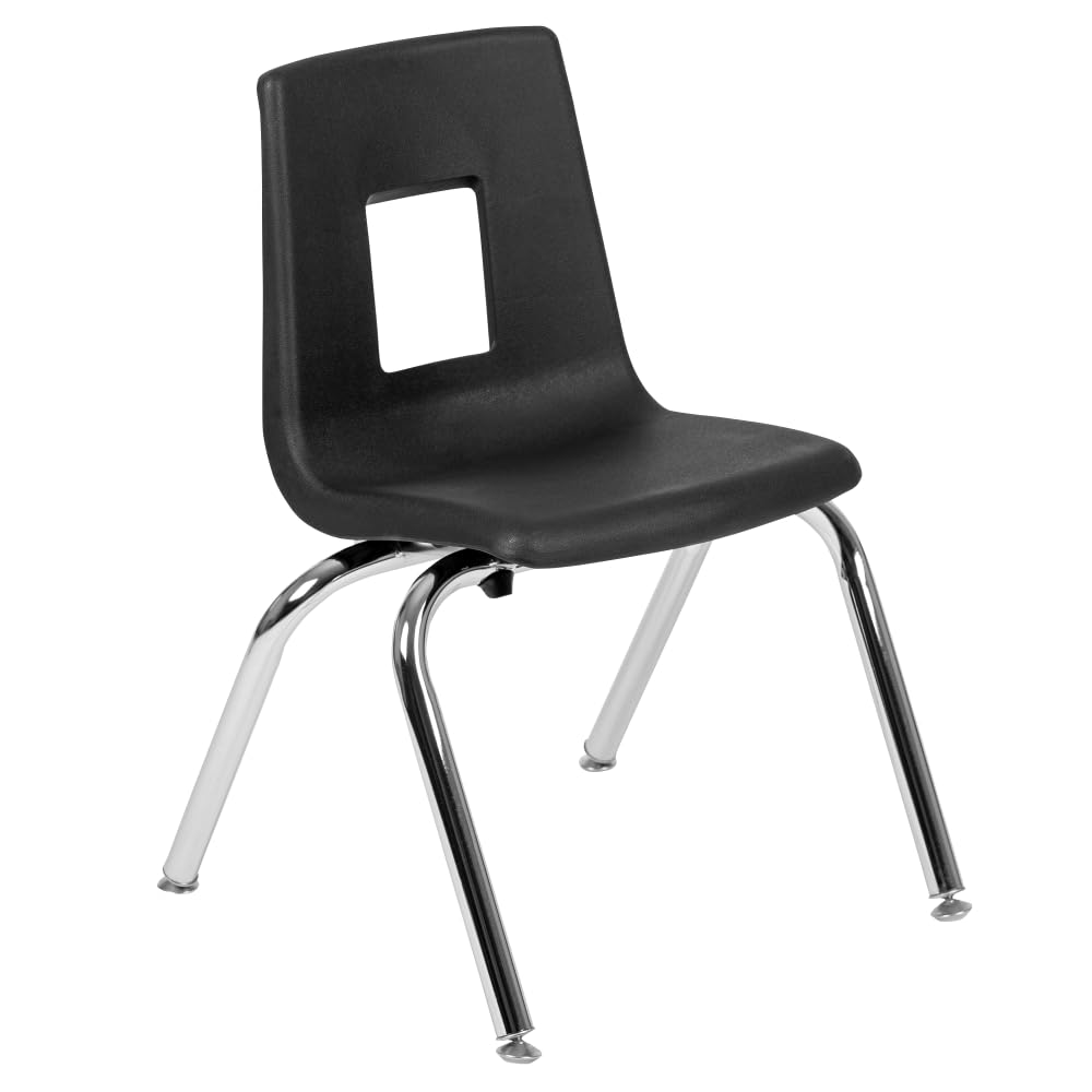Black 14-inch Stack School Chair T184028