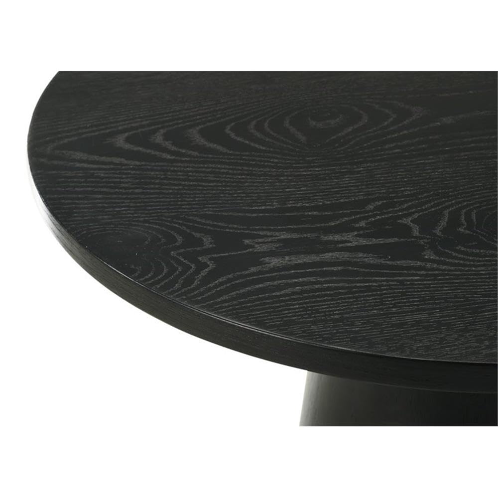 Ebony Black 22-inch Round Wood-Grain End Table T3742