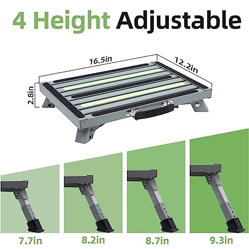 4-Level Adjustable Folding Iron RV Step Stool U643840