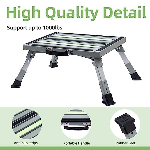 4-Level Adjustable Folding Iron RV Step Stool U643840