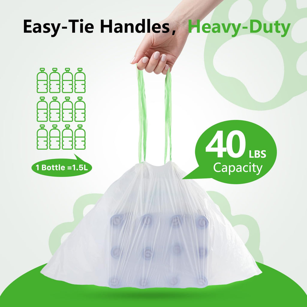 40 Count Cat Litter Box Liners with Drawstring P7939