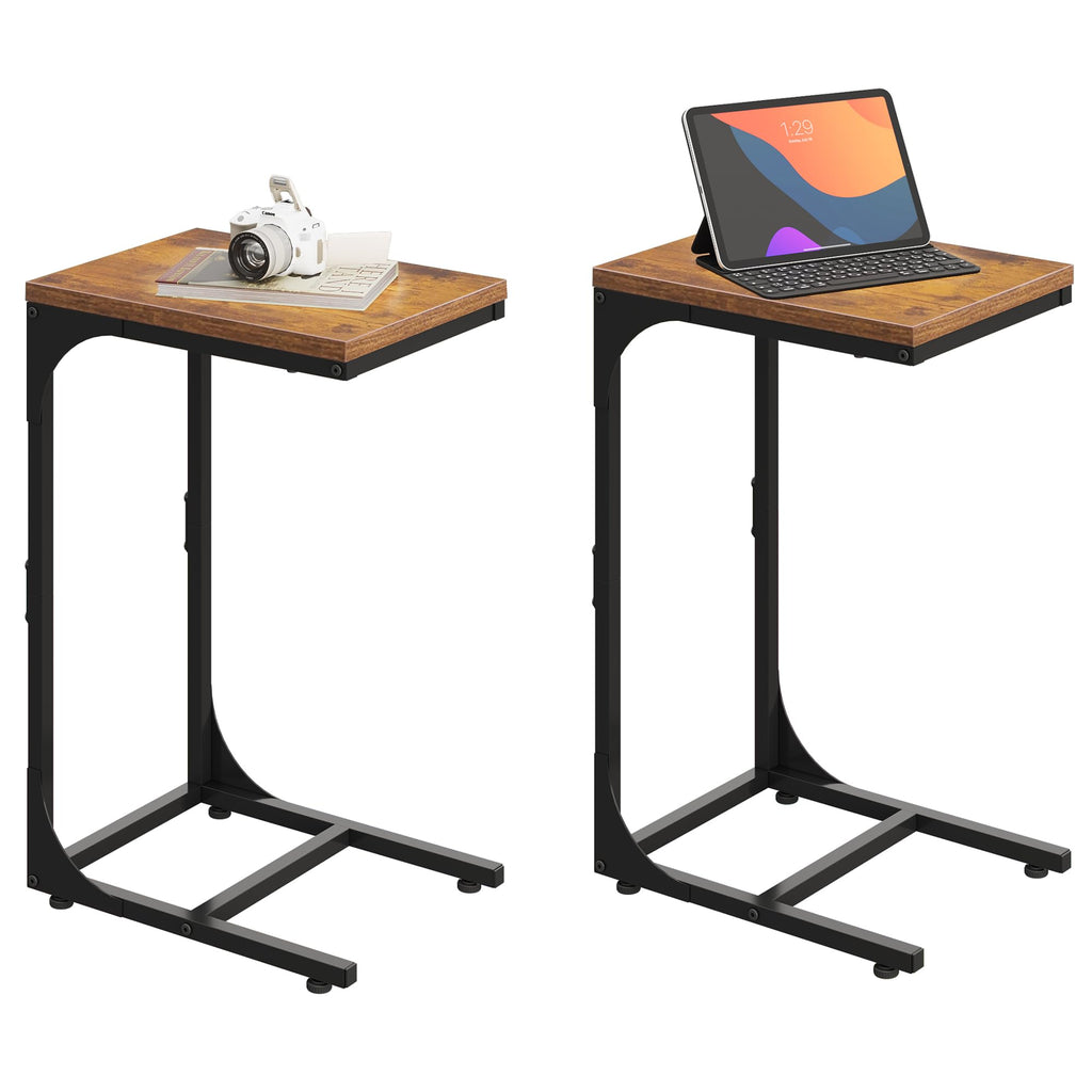 C-Shaped End Table Set of 2 Metal Frame W94740