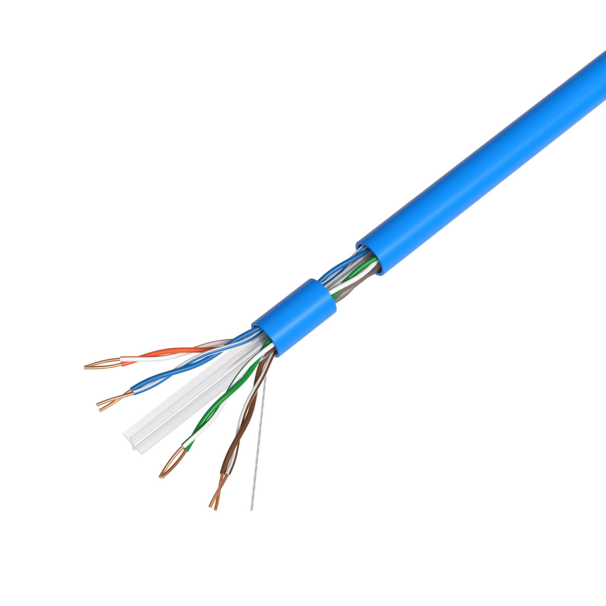 1000ft Plenum CMP CAT6 Solid Cable Blue Y887