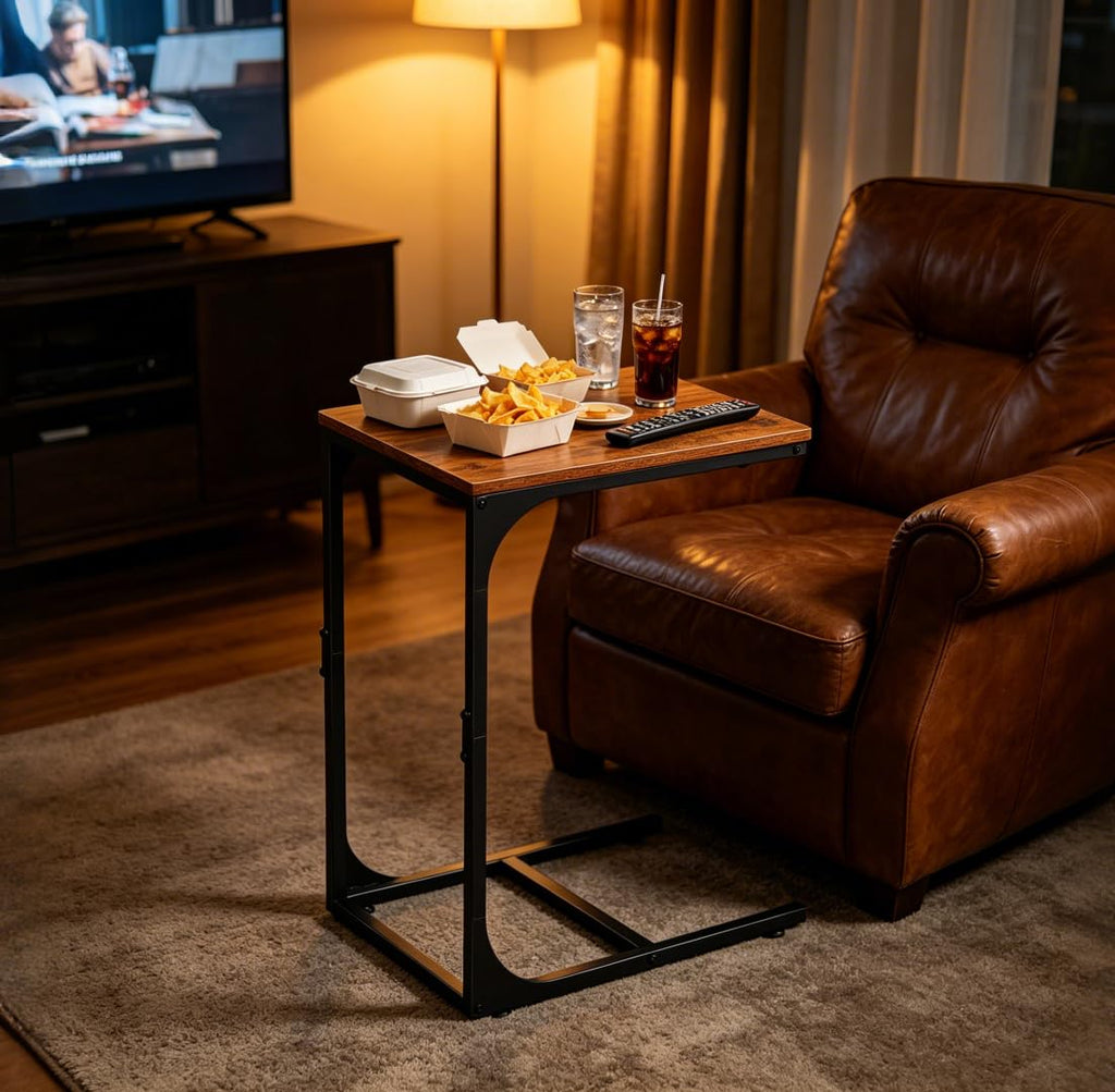 C-Shaped End Table Set of 2 Metal Frame W94740