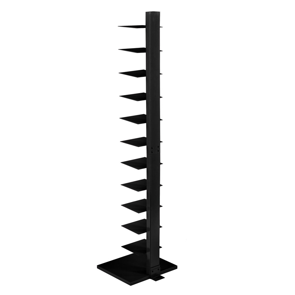 Black 12 Shelf Metal Book Tower S5617