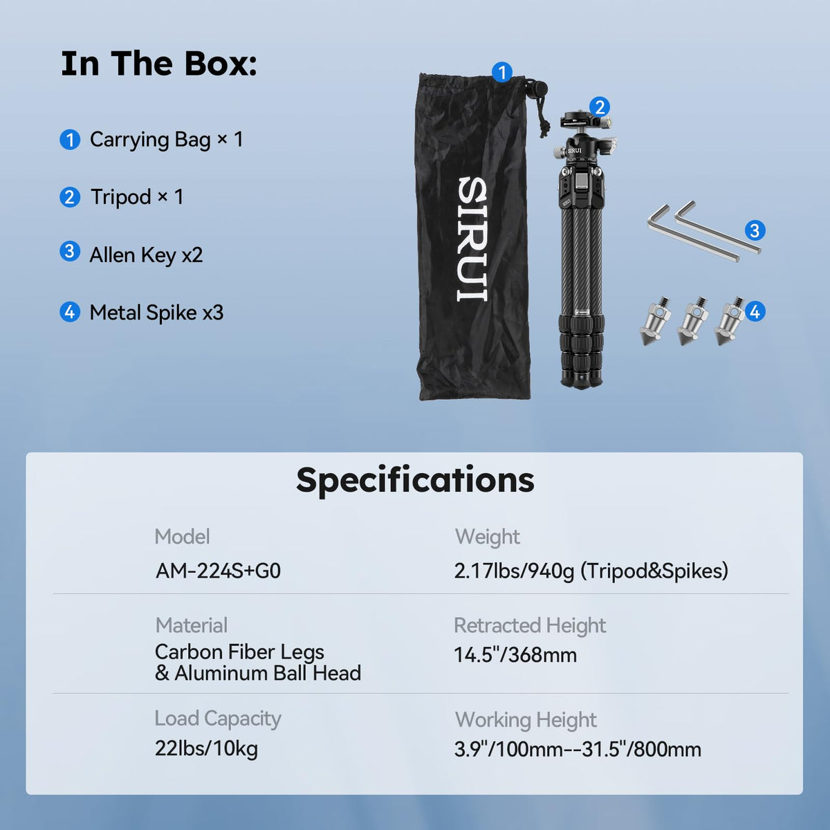 Carbon Fiber Mini Desktop Tripod with 360° Ball Head F4084