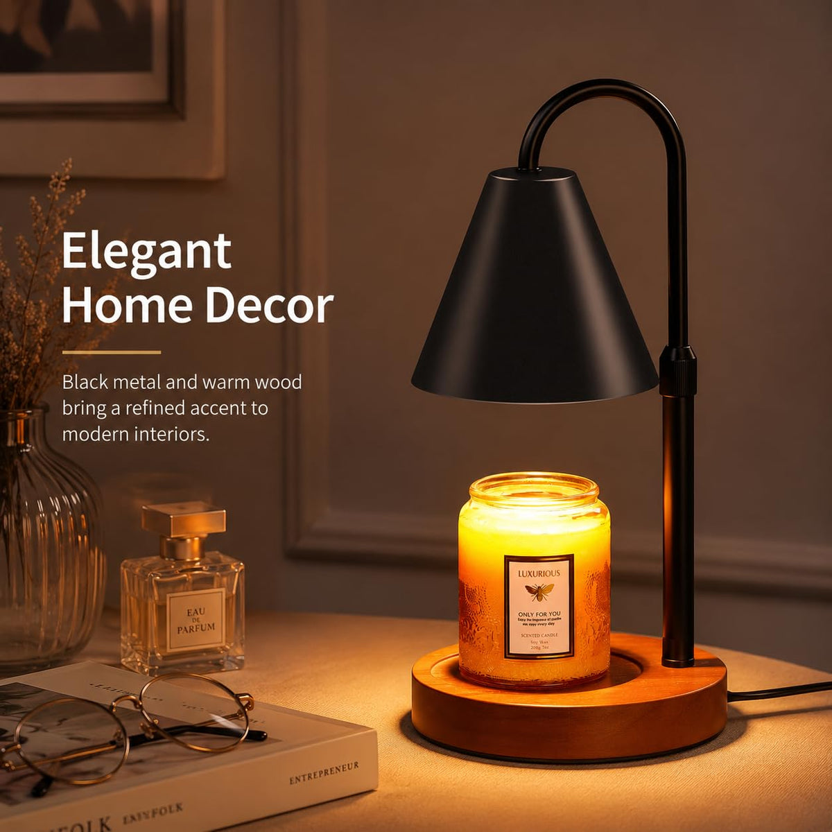Flameless Candle Warmer Lamp with Timer and Dimmer Z193