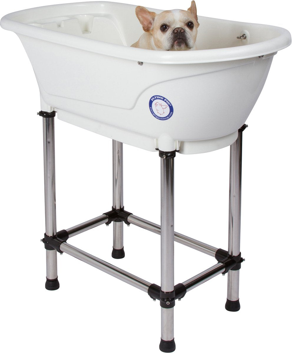 Portable Pet Bath Tub White 37.5"x19.5"x35.5" K147113