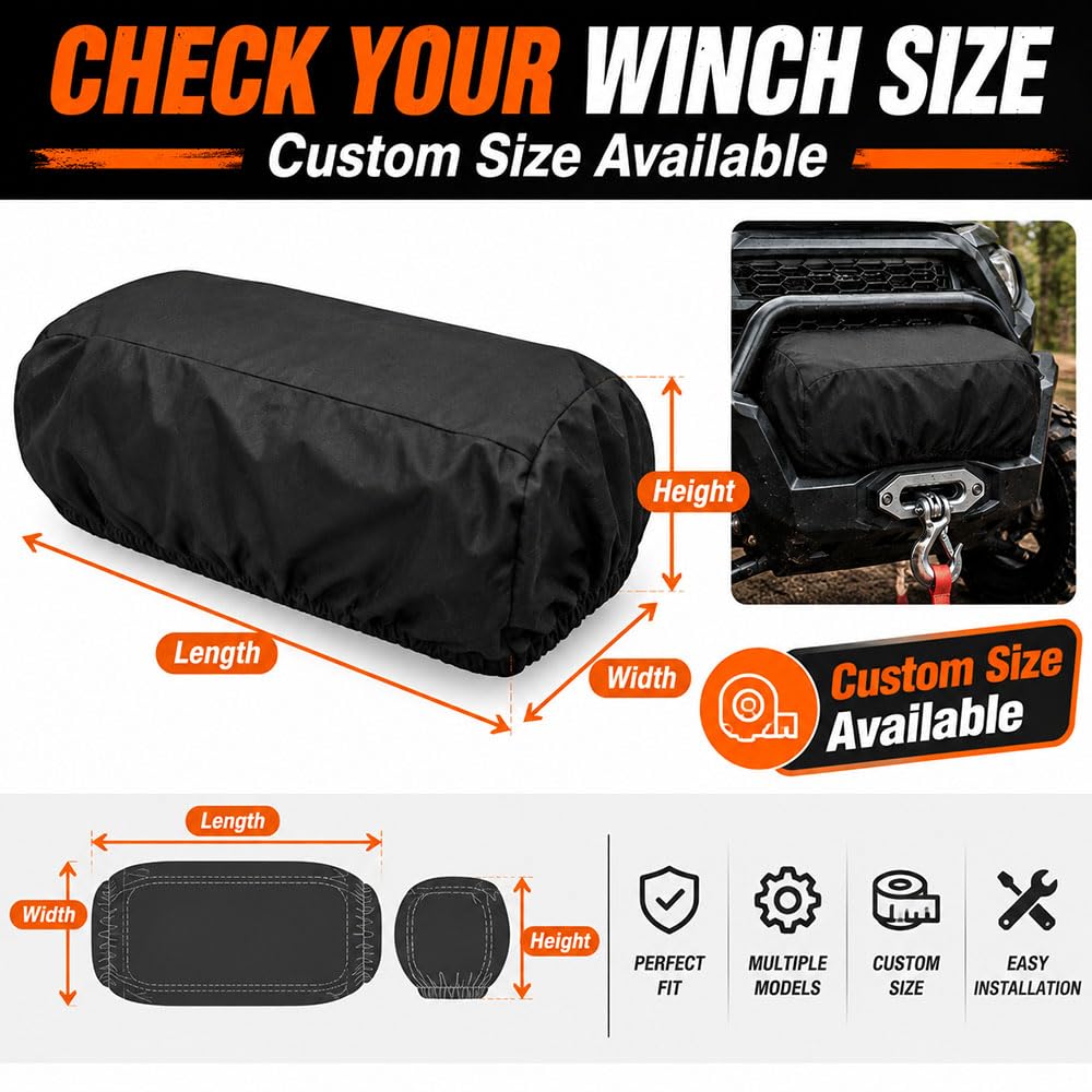 Water Resistant Oxford Fabric Winch Cover K8347