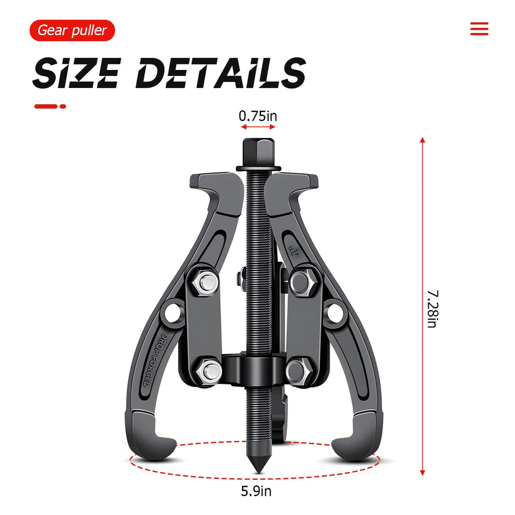 6 Inch 3-Jaw Bearing Puller with Reversible Jaws F1171