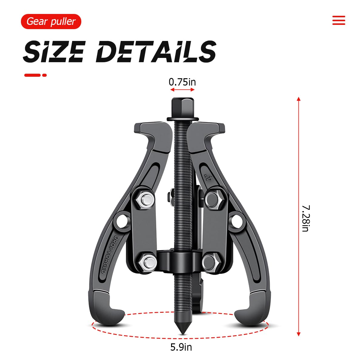 6 Inch 3-Jaw Bearing Puller with Reversible Jaws F1171