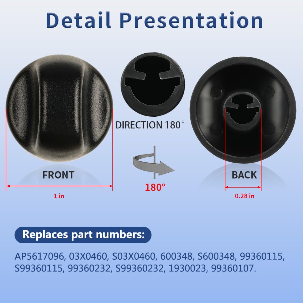 Black Range Hood Knob Replacement Part V32308