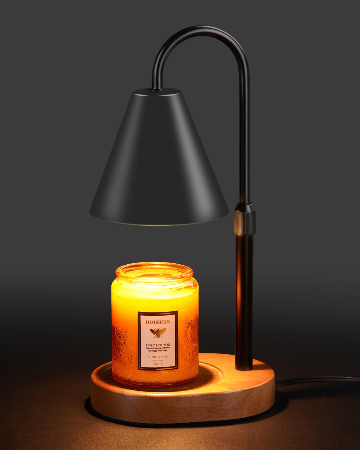 Black Dimmable Candle Warmer Lamp with Timer V884