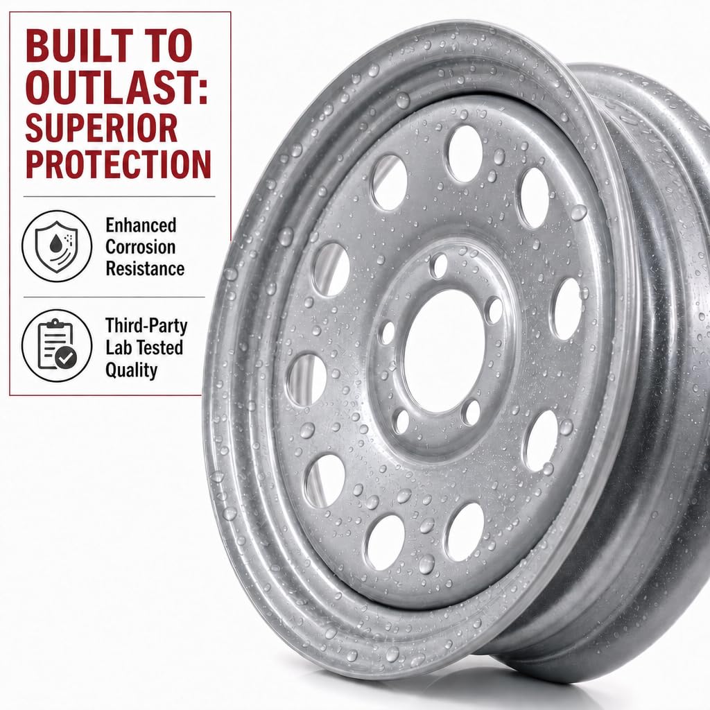 15 Inch 5 Lug Silver Trailer Wheel X87022