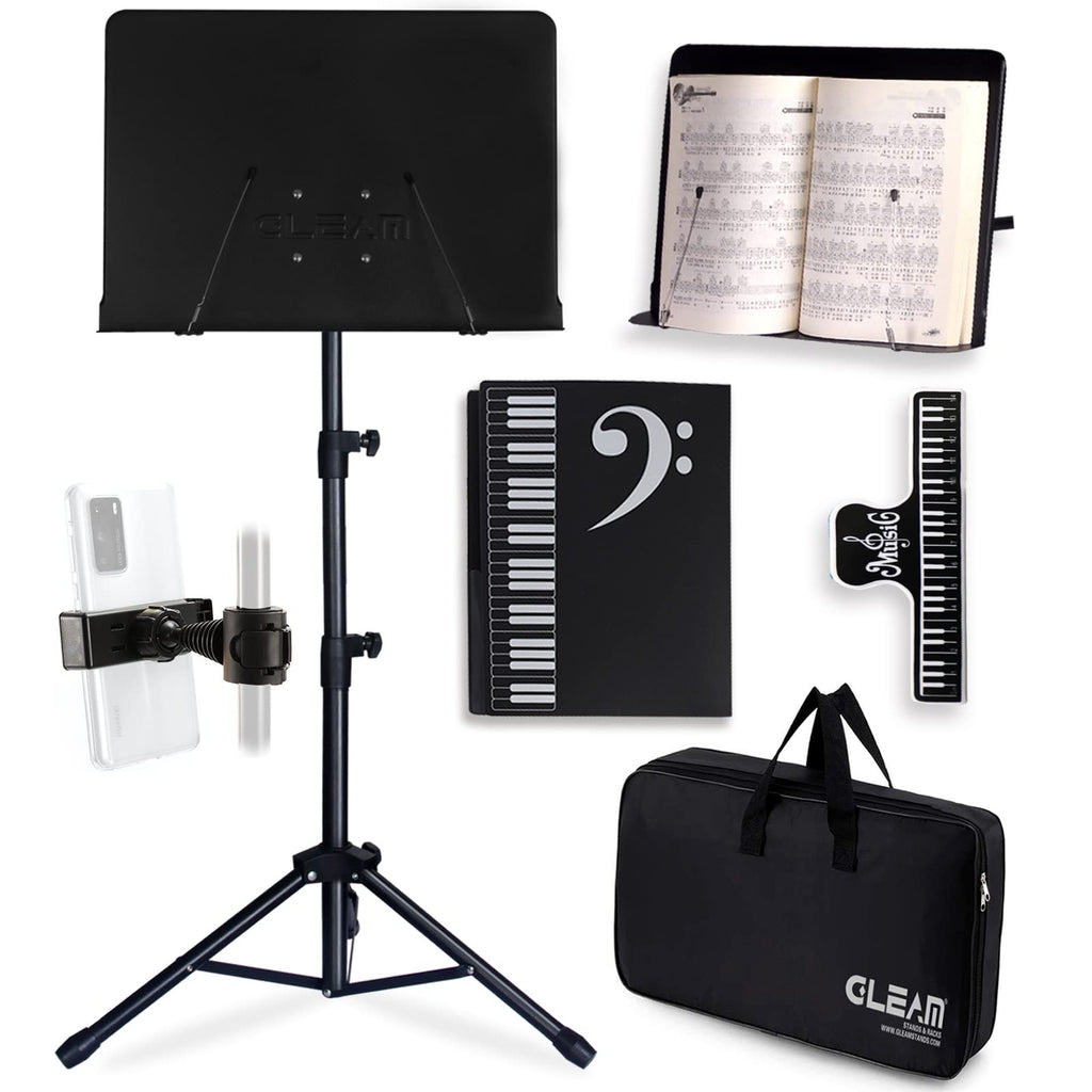 Black Metal Sheet Music Stand with Carrying Bag C767