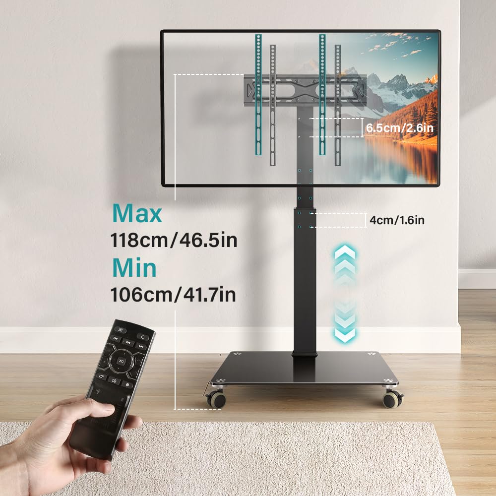 Black Mobile TV Stand with Wheels F629850