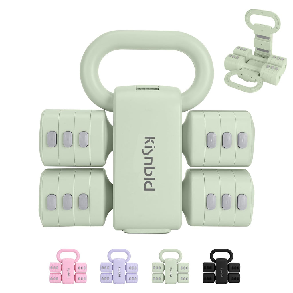 Adjustable Dumbbell Set, 2-in-1 Dumbbells & Kettlebell W3691