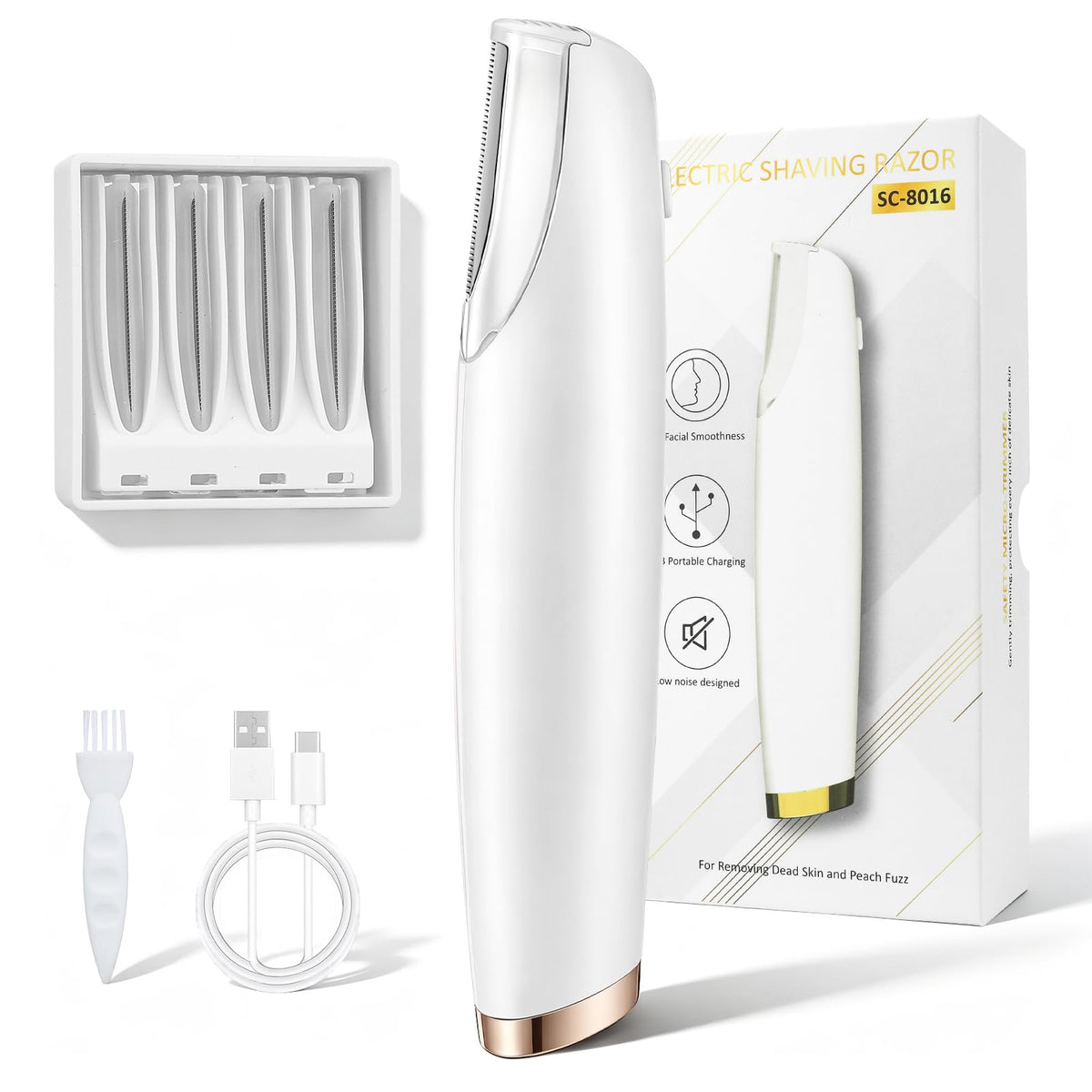 Rechargeable Dermaplane Razor with 5 Replacement Blades V464247