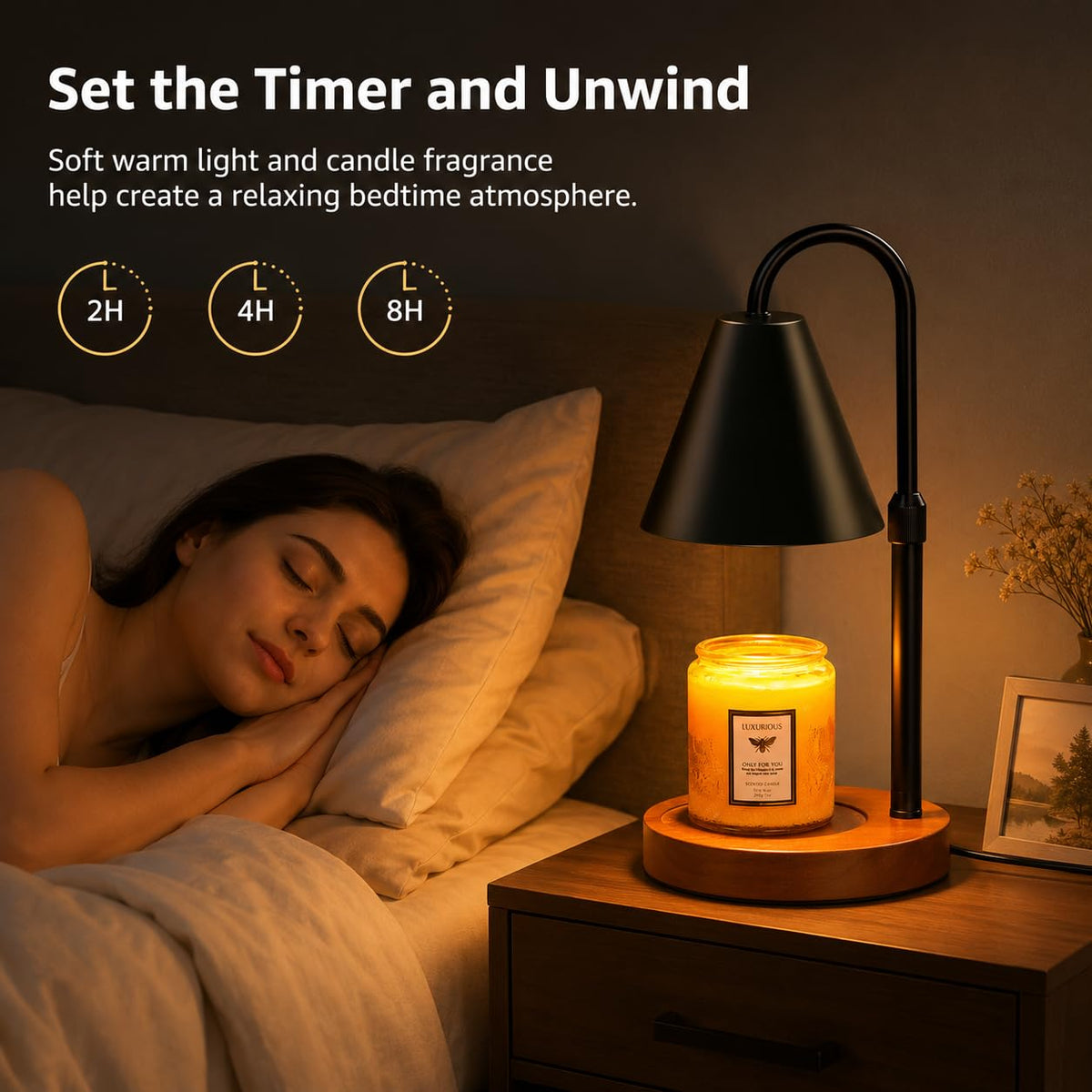 Flameless Candle Warmer Lamp with Timer and Dimmer Z193