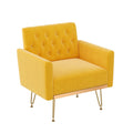 Soft Velvet Tufted Single Sofa with Gold Metal Legs K844851