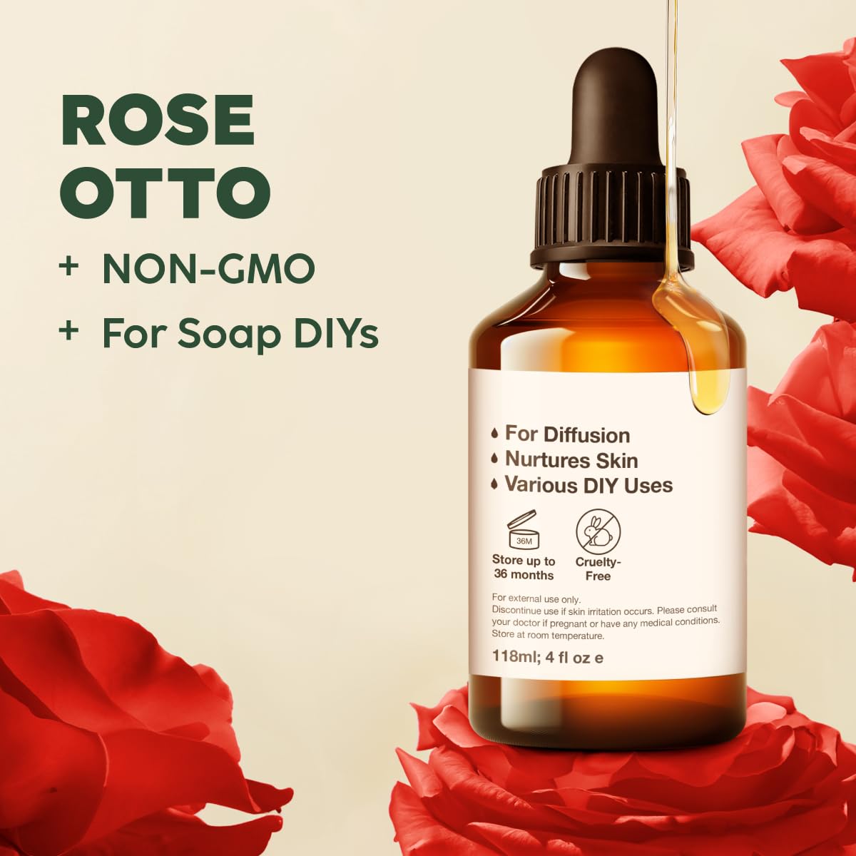 Rose & Lavender Essential Oils Set 2x4 fl oz K4824