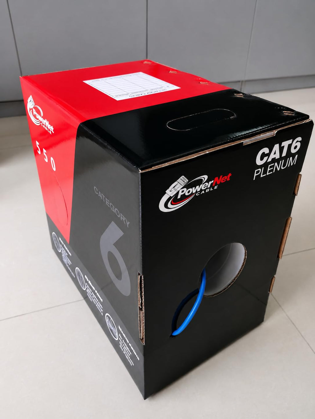 Cat6 Plenum 1000ft UTP Ethernet Cable Blue W8363