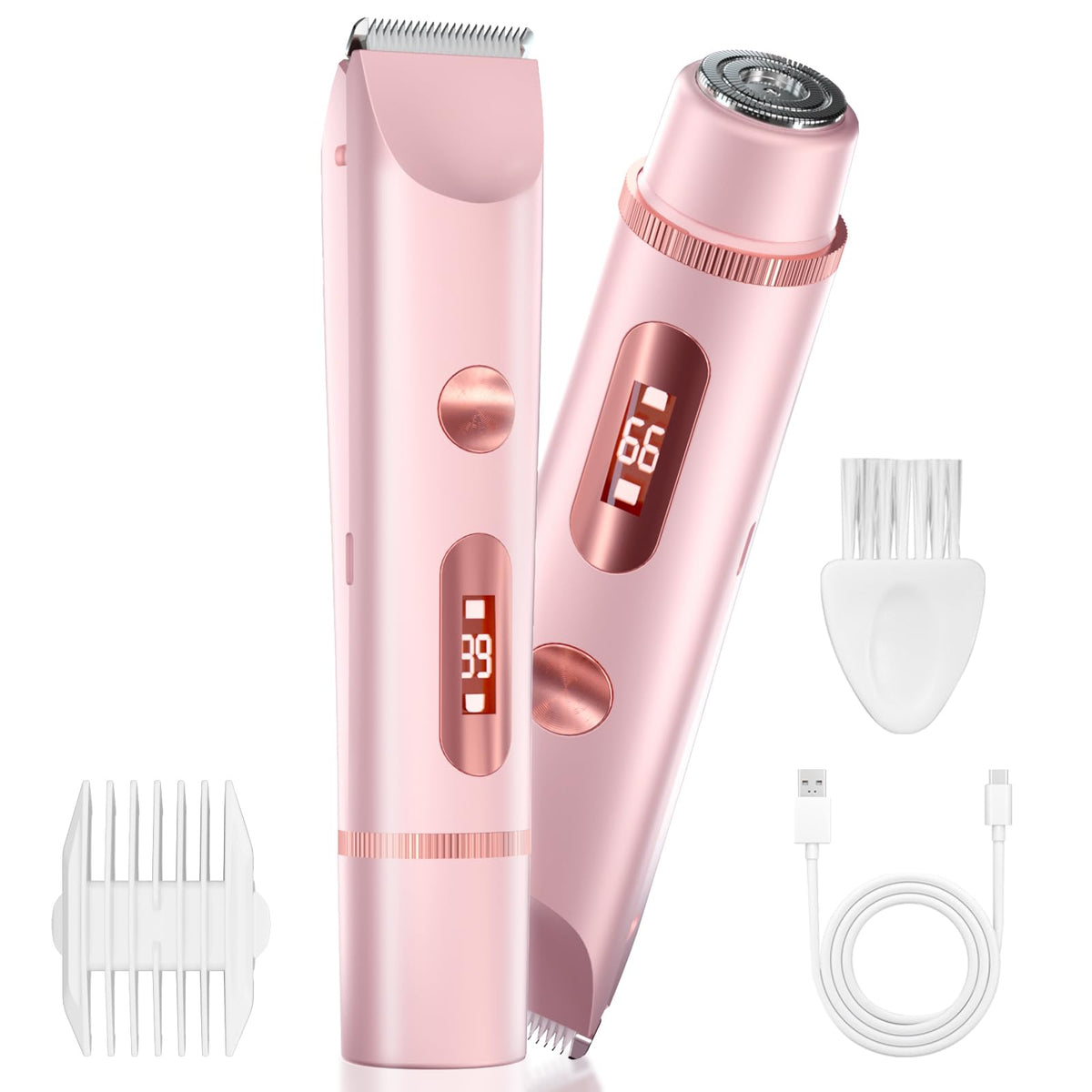 Dual-Head Electric Body Hair Trimmer IP67 Waterproof USB-C Rechargeable W575