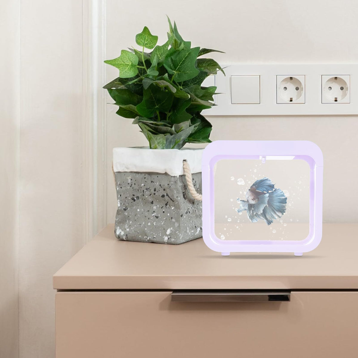 Betta Fish Tank Desktop Aquarium with LED Light J86604