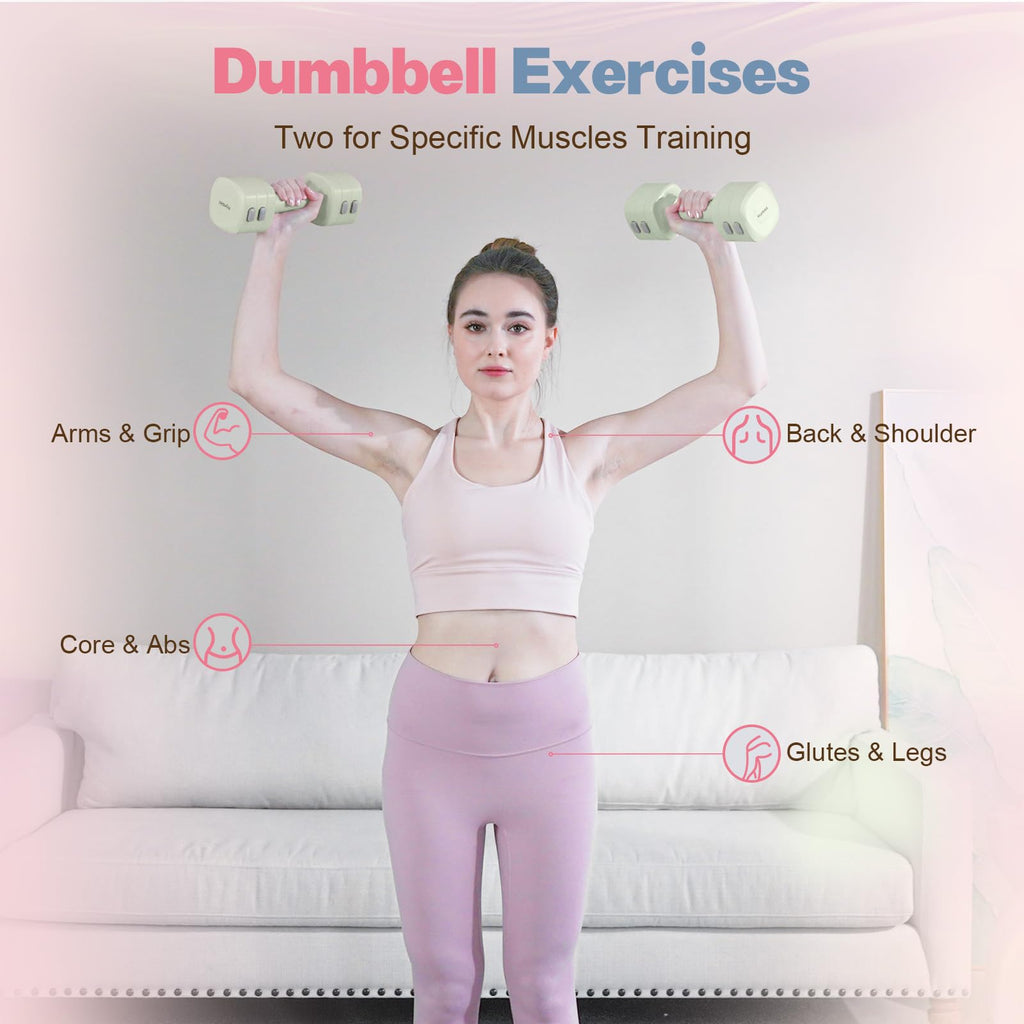 Adjustable Dumbbell Set, 2-in-1 Dumbbells & Kettlebell W3691