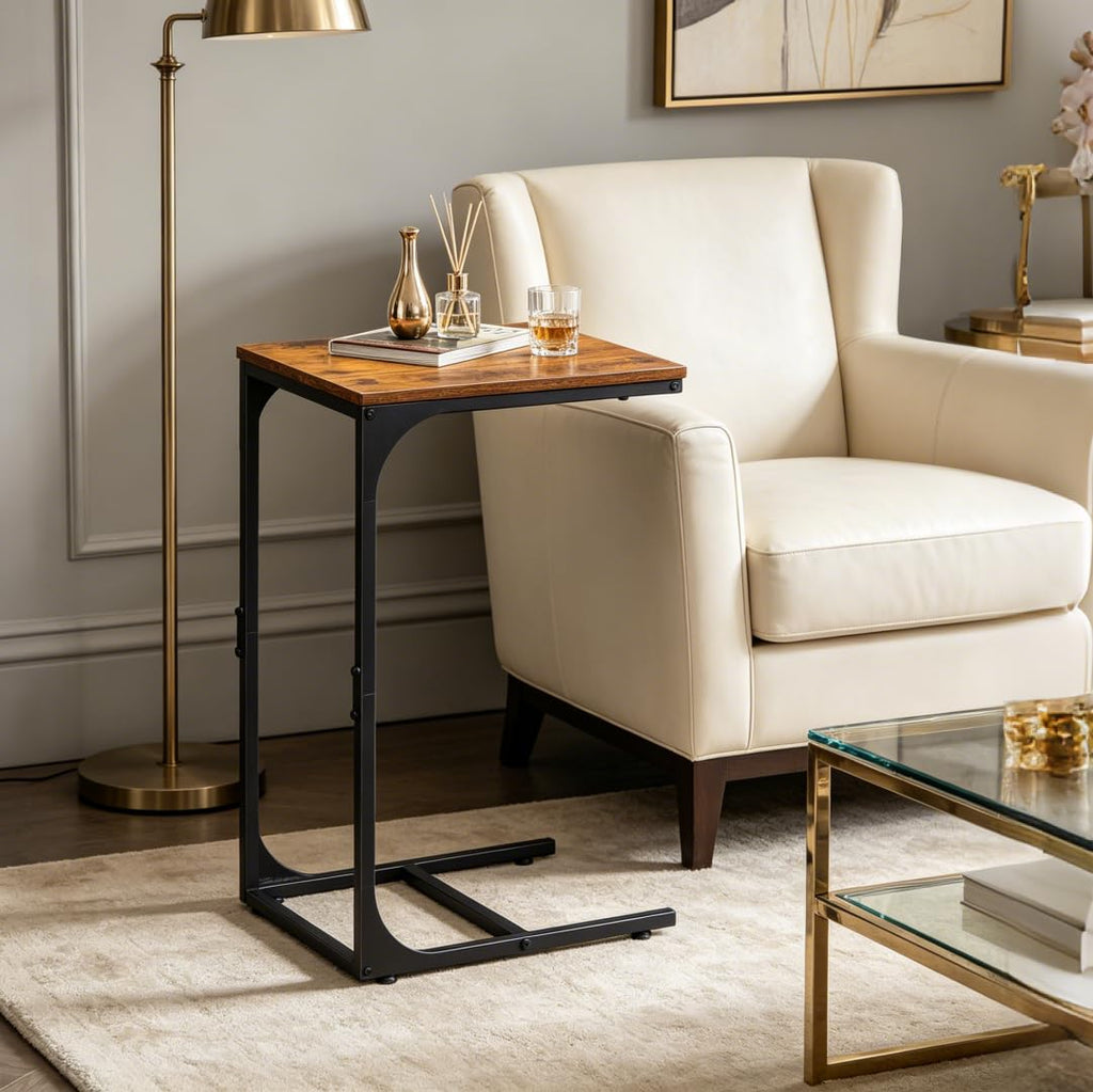 C-Shaped End Table Set of 2 Metal Frame W94740