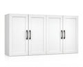 White Wall Cabinet with Adjustable Shelves and 4 Doors M2148