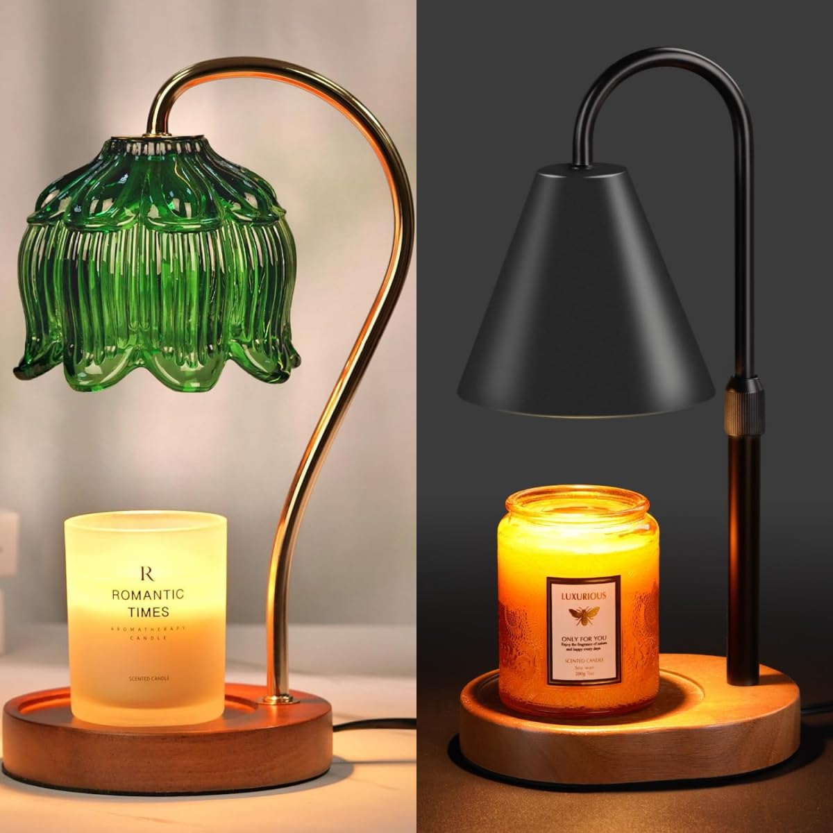 Black Dimmable Candle Warmer Lamp with Timer V884