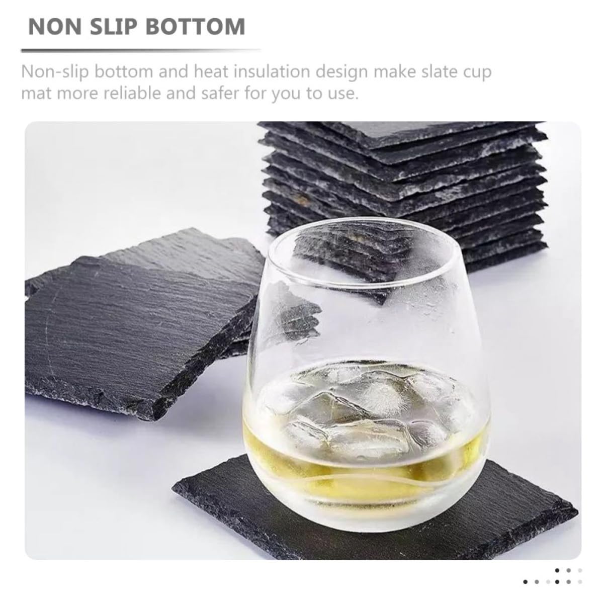 12pcs Natural Stone Square Coasters Set E5781