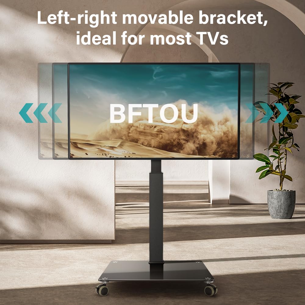 Black Mobile TV Stand with Wheels F629850