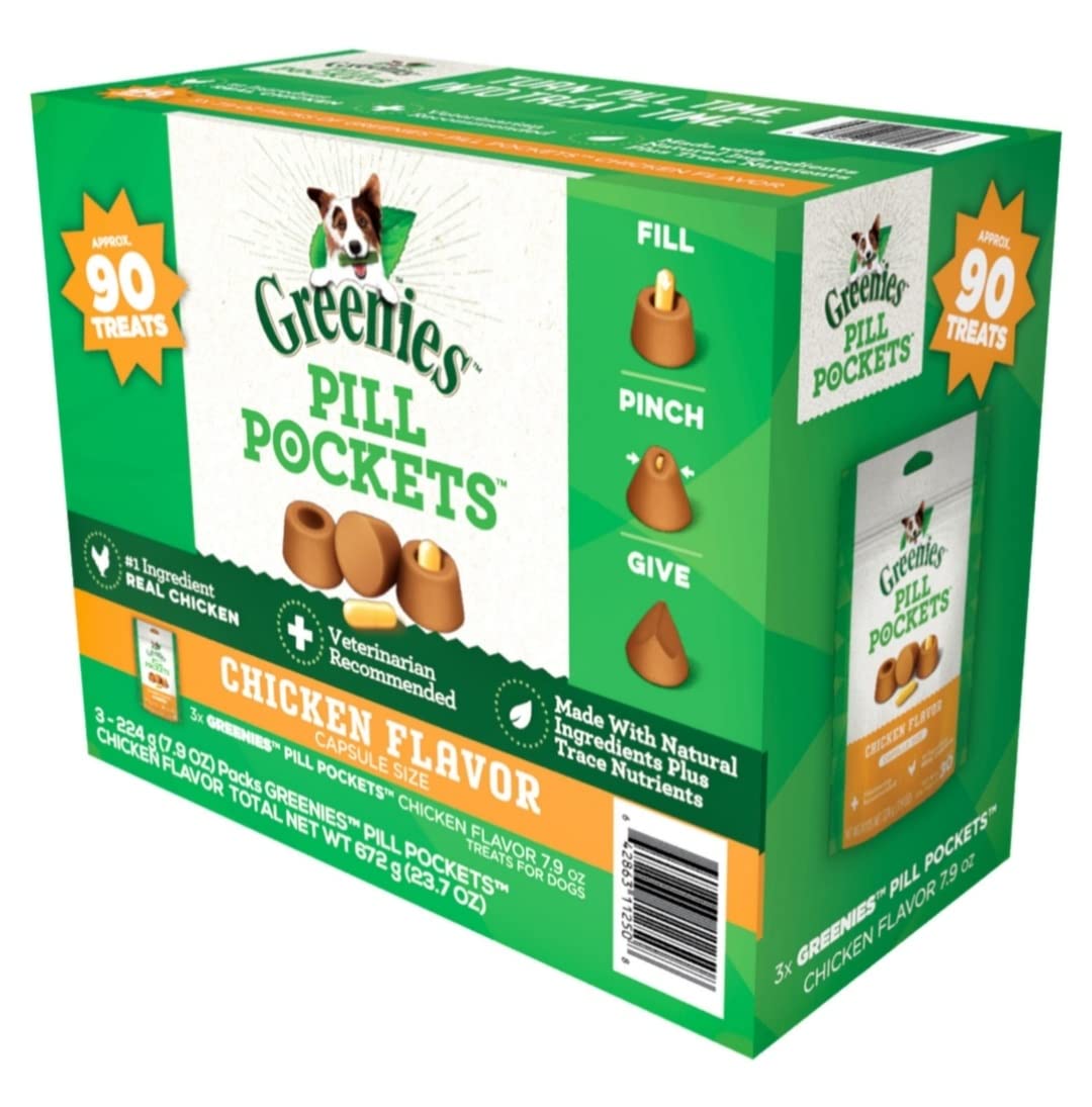 Chicken Flavor Pill Pockets Treats for Dogs 23.7 Oz B289