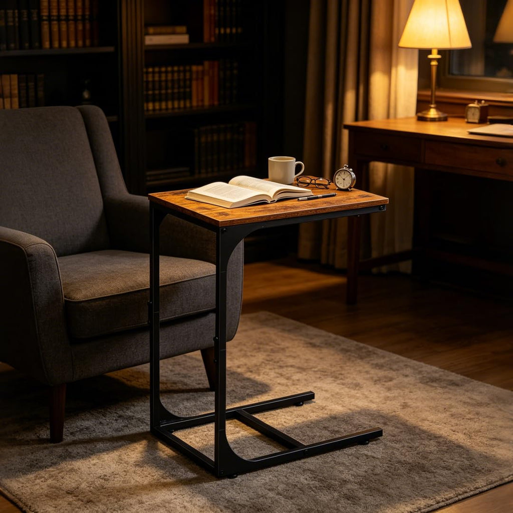 C-Shaped End Table Set of 2 Metal Frame W94740