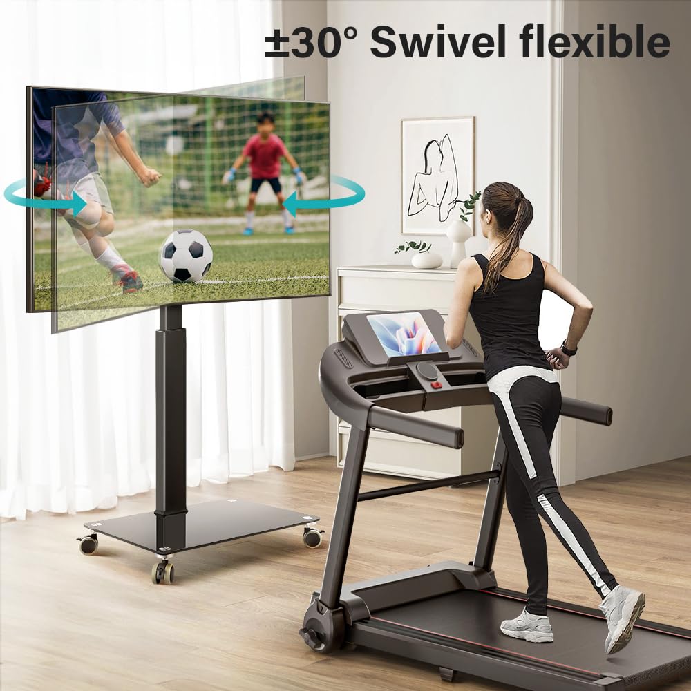 Black Mobile TV Stand with Wheels F629850