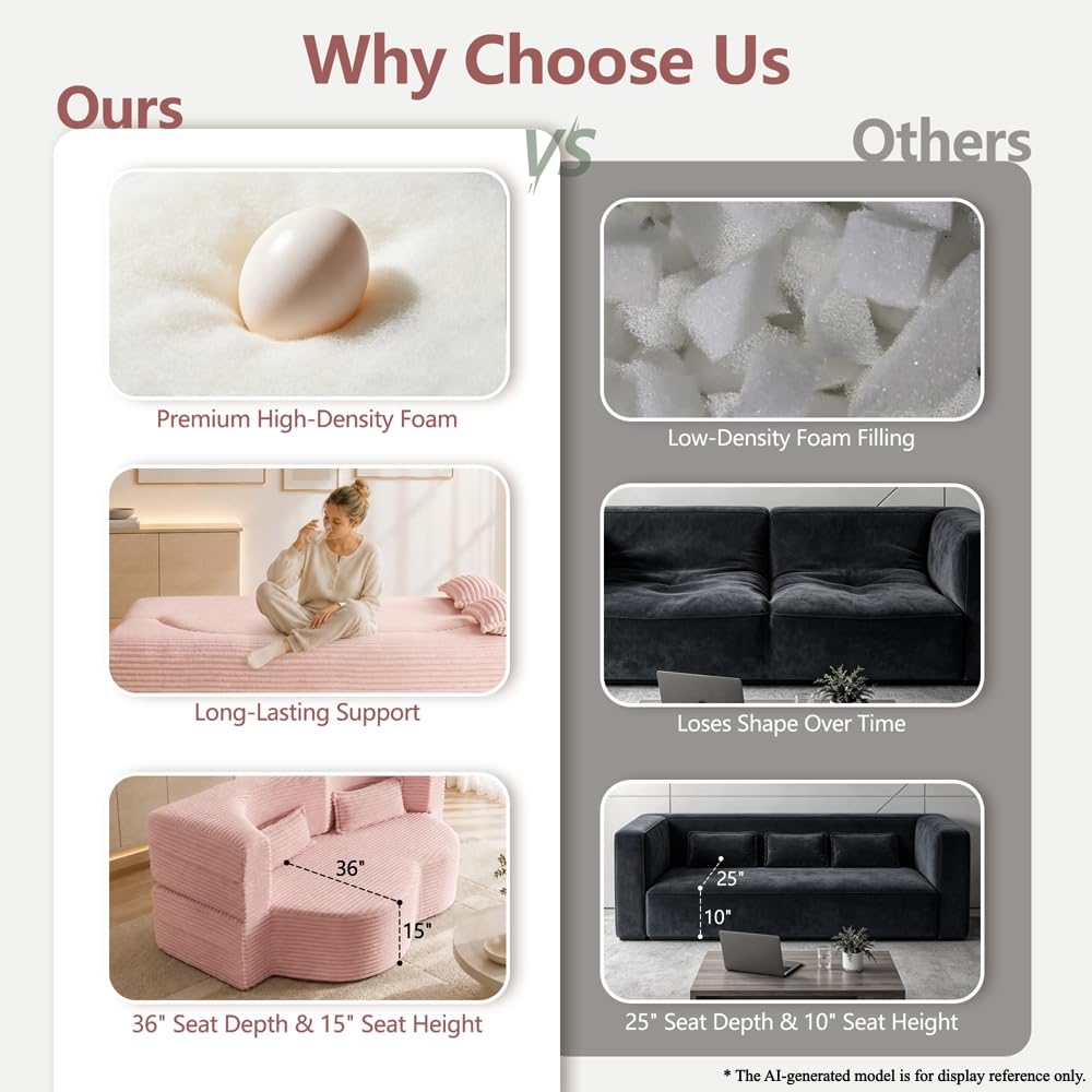 Pink Corduroy Futon Sofa Bed T3777