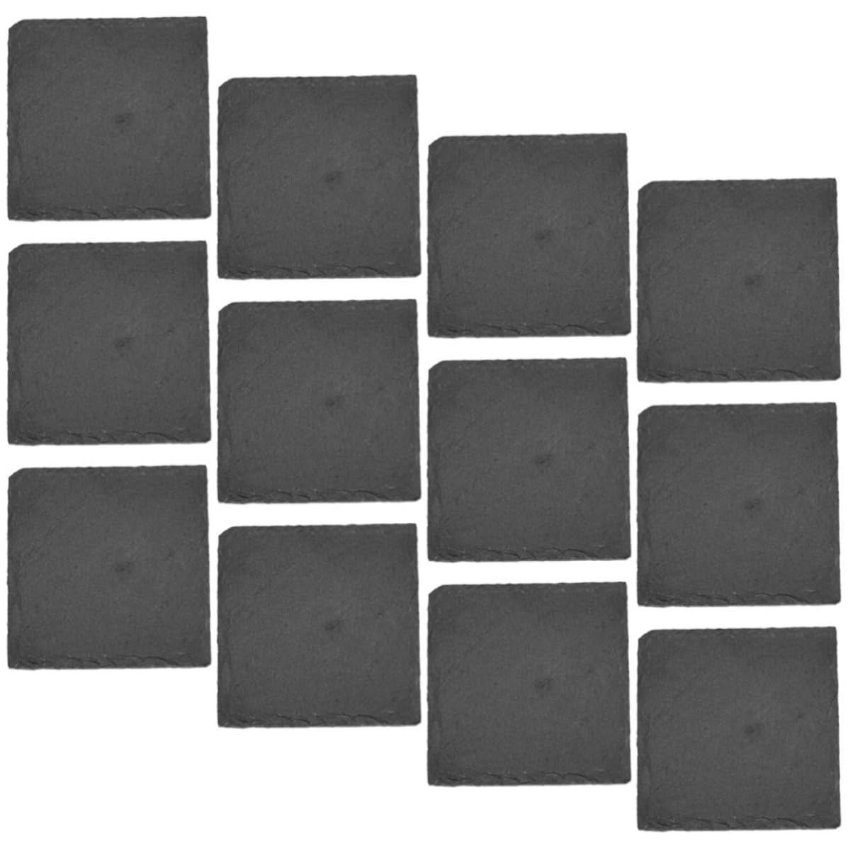 12pcs Natural Stone Square Coasters Set E5781