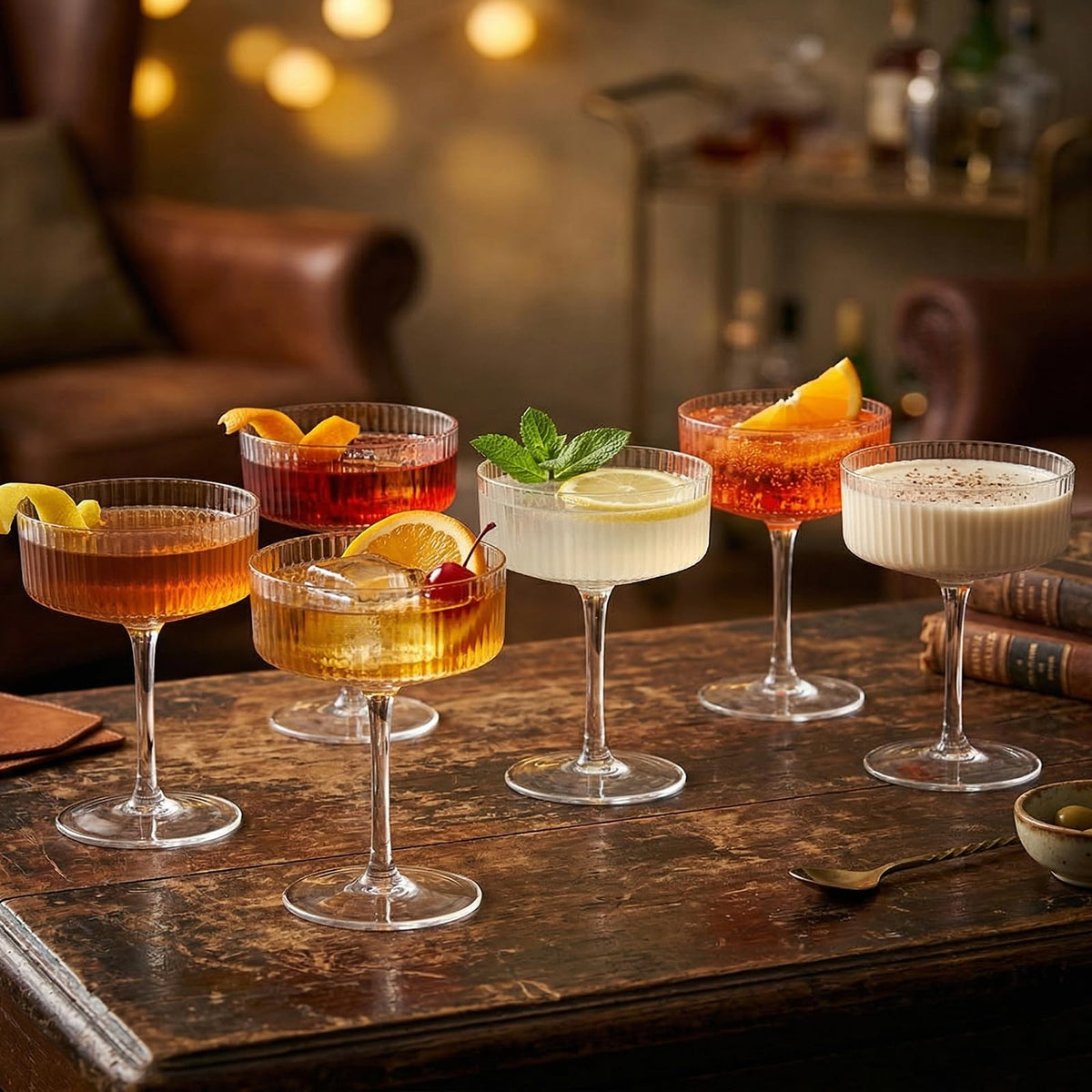 Ribbed Martini Glasses Set of 6 G5937