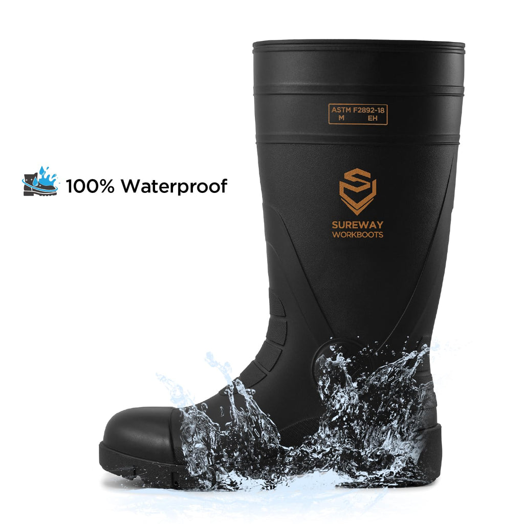 PVC Waterproof Knee-High Work Boots G43698