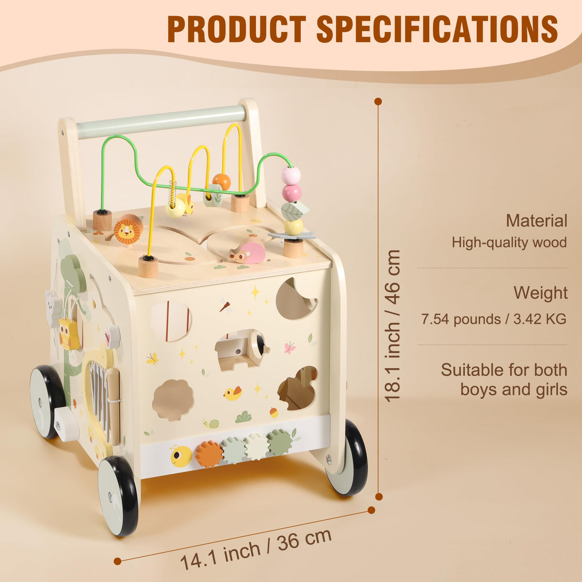 Wooden Activity Cube Push Walker H515