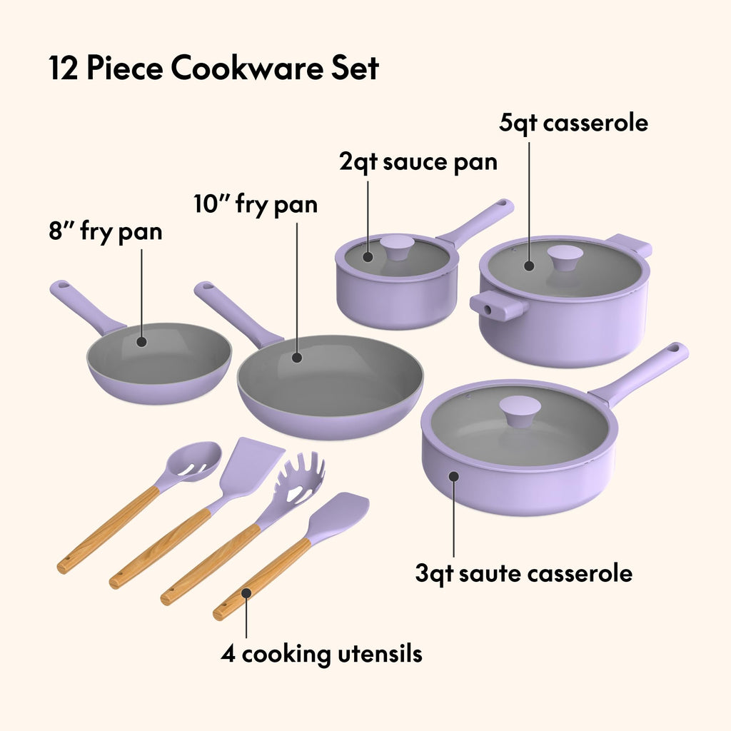 12 Piece Ceramic Nonstick Cookware Set T155270
