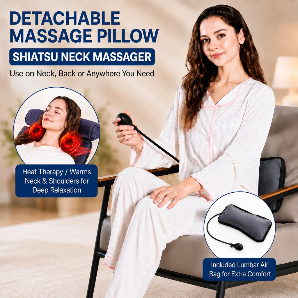 Vibration Massage Mat with Heat and Detachable Neck Massager C9097