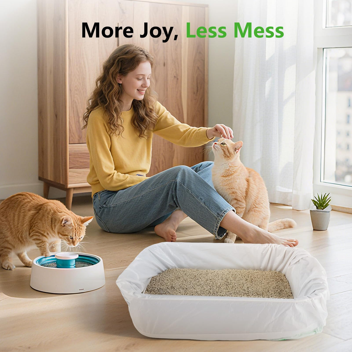 40 Count Cat Litter Box Liners with Drawstring P7939