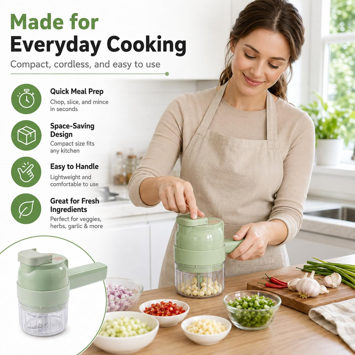 Handheld Electric Vegetable Cutter Set B4792