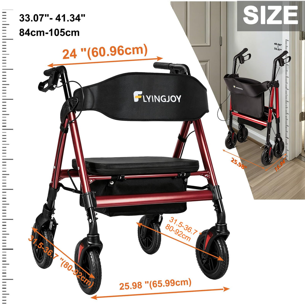 Heavy-Duty Bariatric Rollator Walker with Seat U36776