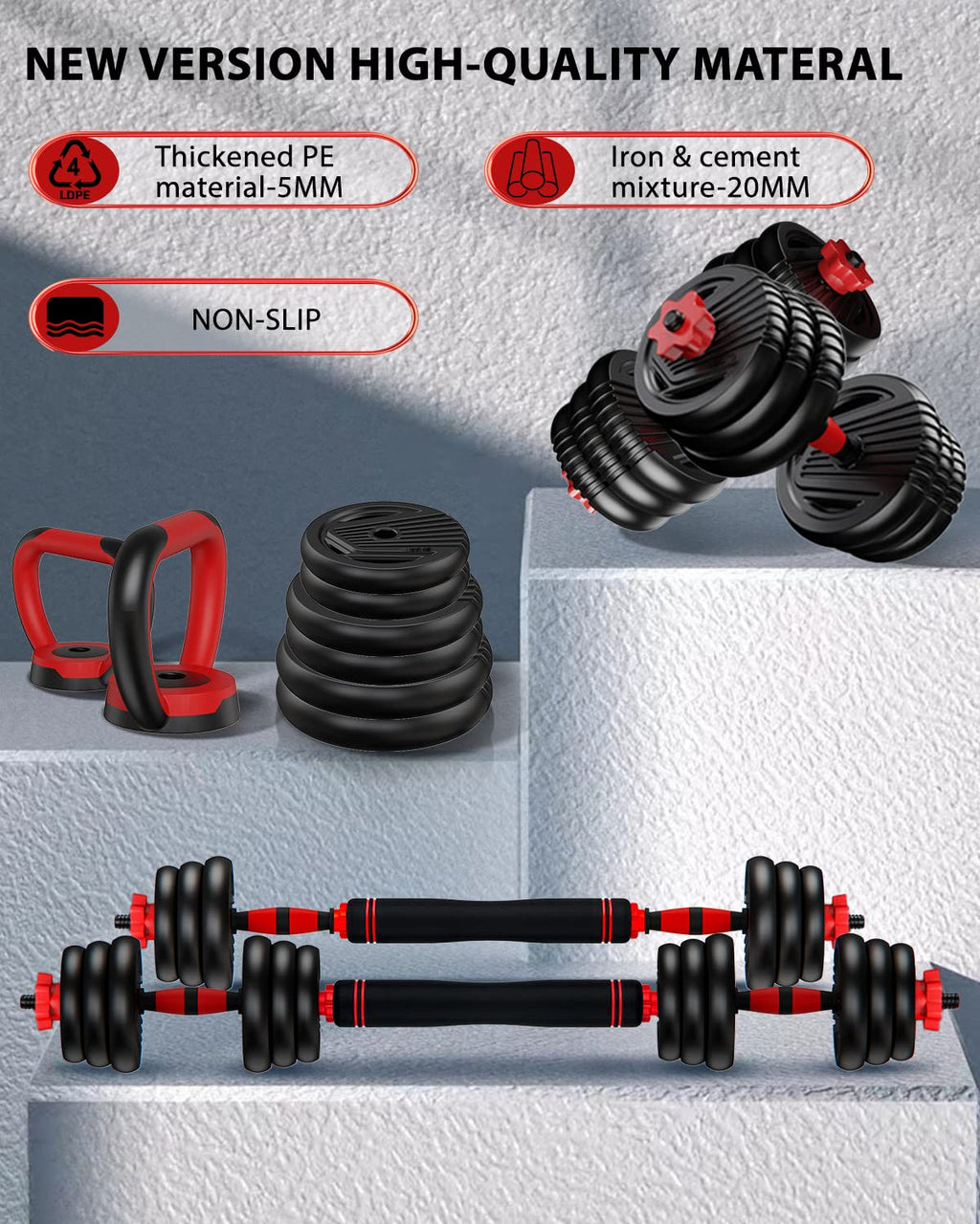 Adjustable Dumbbell Set 4 in 1 Free Weights P9439